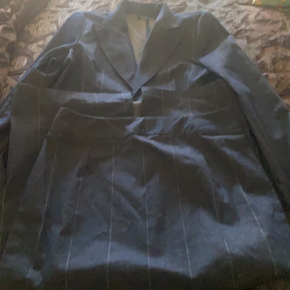 Vintage NWOT Chapter One dark denim skirt set with a white stripe no size tag - Picture 3 of 12